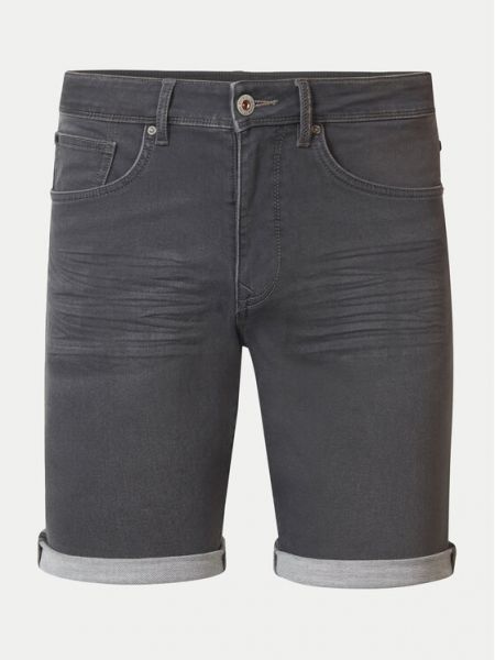 Slim fit priliehavé džínsové šortky Petrol Industries sivá