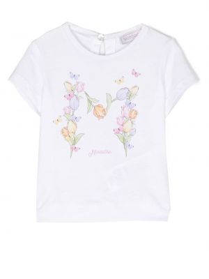 Top a fiori Monnalisa bianco