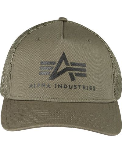 Шапка с козирки Alpha Industries зелено