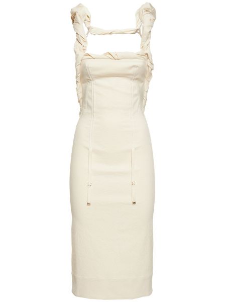 Mini vestido de algodón Jacquemus blanco