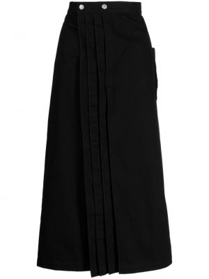 Βαμβακερή φούστα pencil με κουμπιά Yohji Yamamoto μαύρο