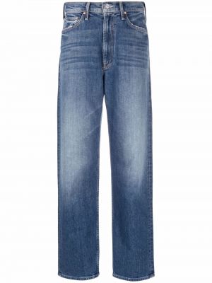 Hög midja straight leg-jeans Mother blå