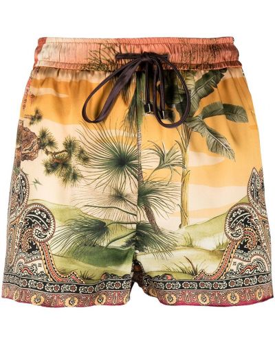 Paisley trykt silke shorts F.r.s For Restless Sleepers oransje