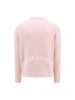 Jersey con bordado de lana de tela jersey Palm Angels rosa