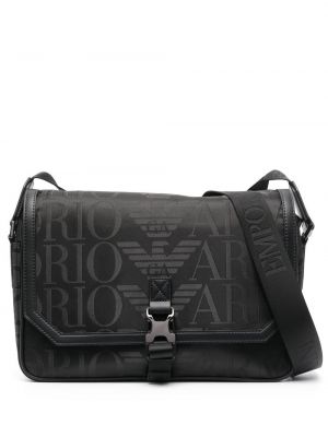 Δερμάτινη τσάντα Emporio Armani μαύρο