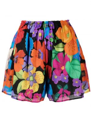 Trykt floral bomull shorts Twinset blå