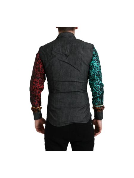 Camisa con botones con estampado con rayas de tigre Dolce & Gabbana