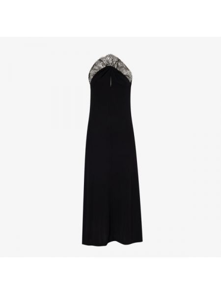 Тканое платье миди с вышитым кружевом и вырезами Givenchy черный