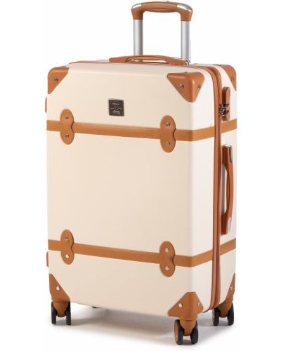 Közepes kemény bőrönd SEMI LINE - T5506-3 Bézs