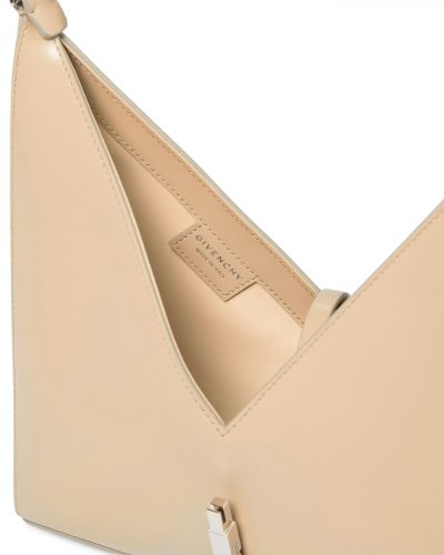 Kožená crossbody kabelka Givenchy béžová
