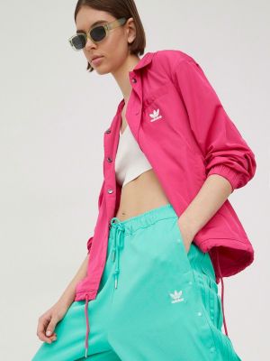 Kurtka przejściowa oversize Adidas Originals różowa