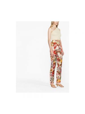 Pantalones rectos de cintura alta de flores con estampado Zimmermann