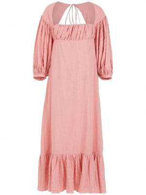 Βαμβακερή μίντι φόρεμα Clube Bossa ροζ