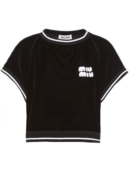 T-shirt en velours Miu Miu