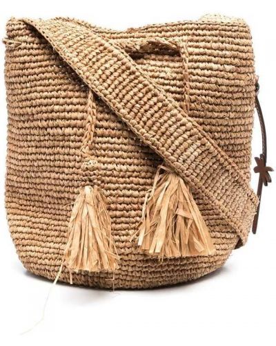 Плетени плажна чанта Manebì бежово