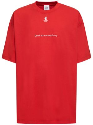 Camiseta de algodón Vetements rojo