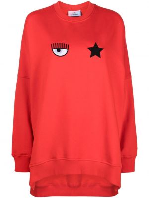 Stjernemønster brodert sweatshirt Chiara Ferragni rød