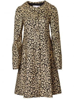 Жакардово палто с принт с леопардов принт Carolina Herrera