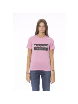 Koszulka bawełniana Baldinini różowa