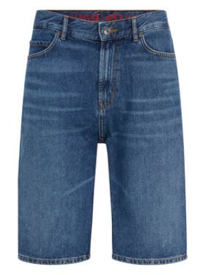 Priliehavé džínsové šortky Hugo modrá