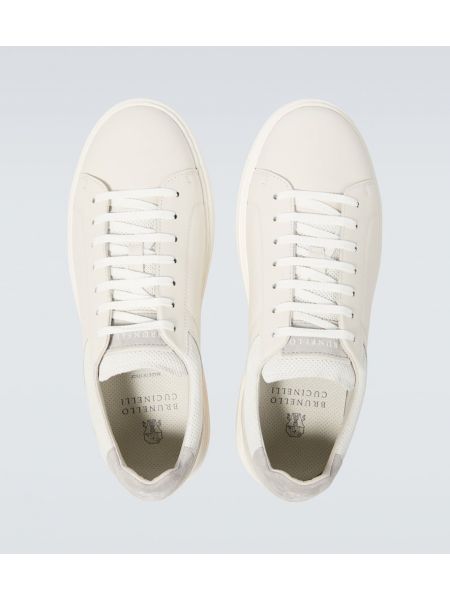 Δερμάτινα sneakers Brunello Cucinelli λευκό