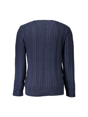 Dzianinowy sweter z okrągłym dekoltem Tommy Jeans niebieski