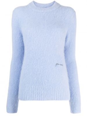 Alpaka pullover mit stickerei Ganni blau