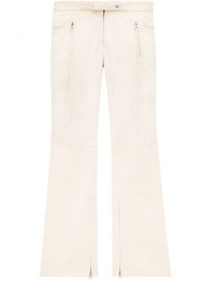 Pamučne hlače ravnih nogavica Courreges bijela