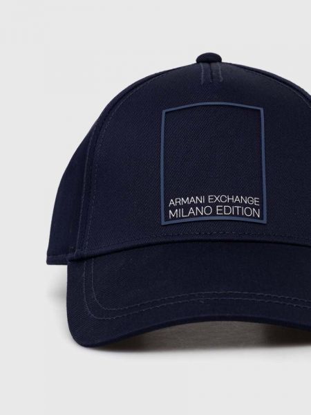 Pamučna kapa Armani Exchange plava
