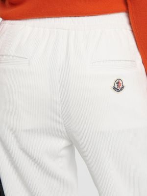 Pantaloni sport de catifea cord Moncler alb