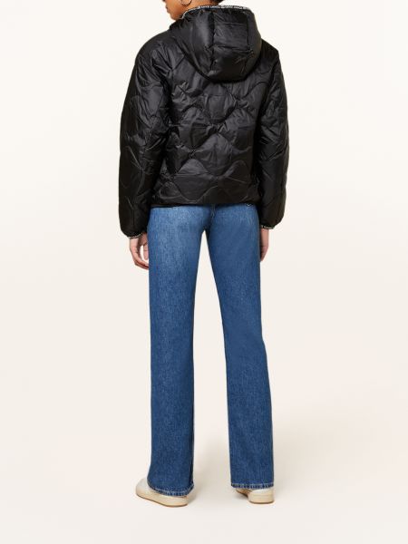 Prošívaná džínová bunda s kapucí Tommy Jeans černá