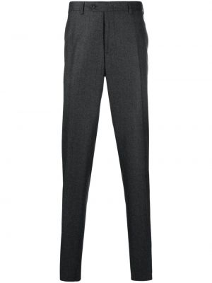 Vlněné rovné kalhoty Canali šedé
