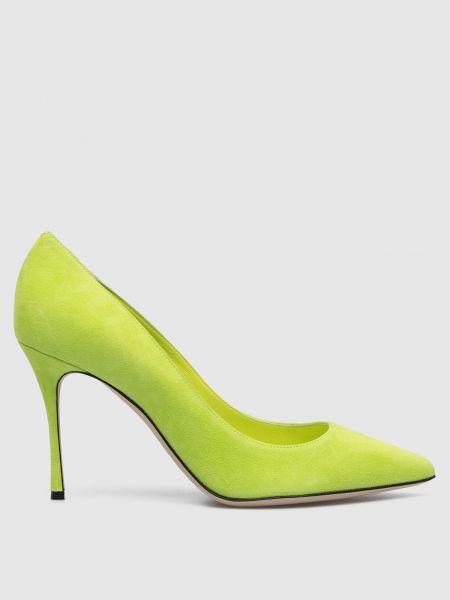 Замшеві туфлі Sergio Rossi зелені