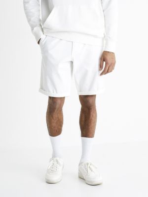 Βαμβακερό παντελόνι chino Celio λευκό