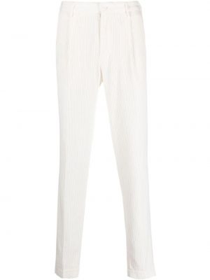 Pantaloni di velluto a coste di cotone Incotex bianco