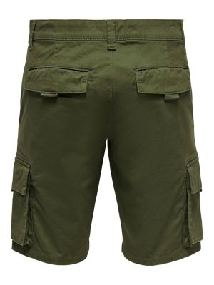 Pantaloni cargo cu buzunare Only & Sons verde