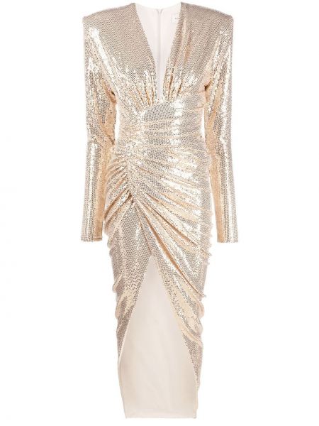 V-hals paljett dress Alexandre Vauthier gull