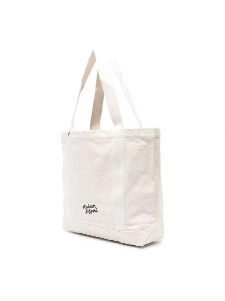 Shopper handtasche mit taschen Maison Kitsuné beige