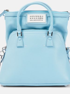 Bolso shopper de cuero Maison Margiela azul