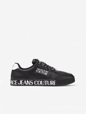 Шкіряні кросівки Versace Jeans Couture чорні