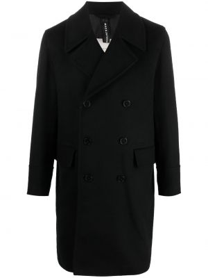 Kašmírový vlněný kabát Mackintosh černý