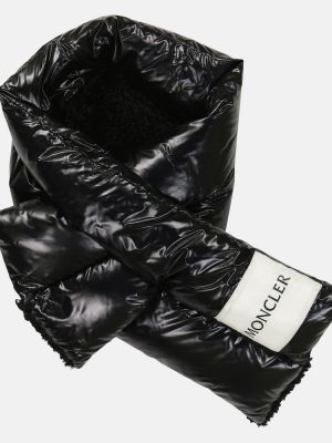 Pérový fleecový nylonový šál Moncler čierna