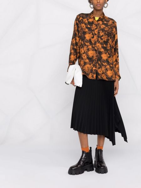 Camisa de flores con estampado Kenzo naranja