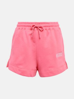 Pantaloni scurți din bumbac Ganni roz