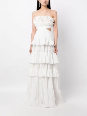Sukienka długa z falbankami Acler biała