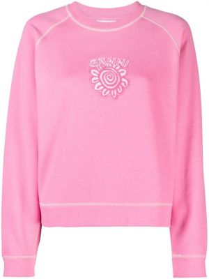 Sweatshirt aus baumwoll mit print Ganni pink