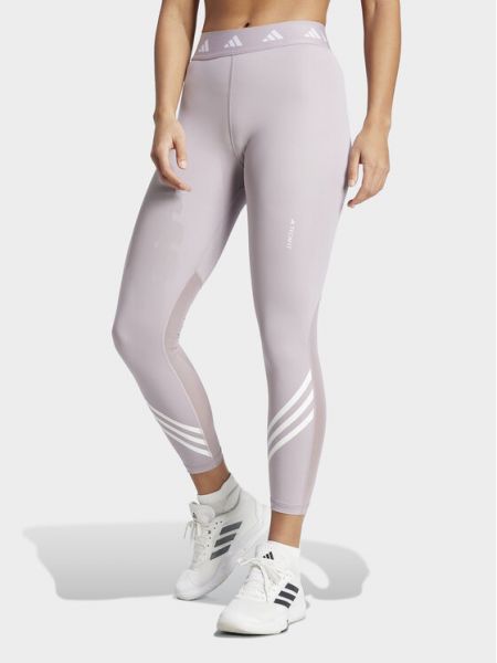 Csíkos slim fit leggings Adidas lila