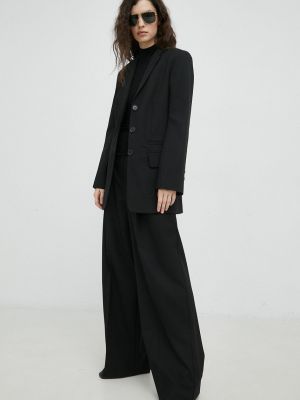 Черный однотонный шерстяной пиджак By Malene Birger