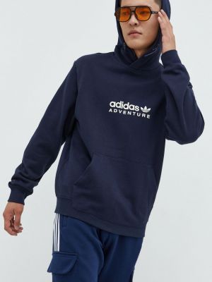 Hoodie s kapuljačom Adidas Originals plava