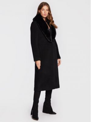 Vlněný zimní kabát Liu Jo černý